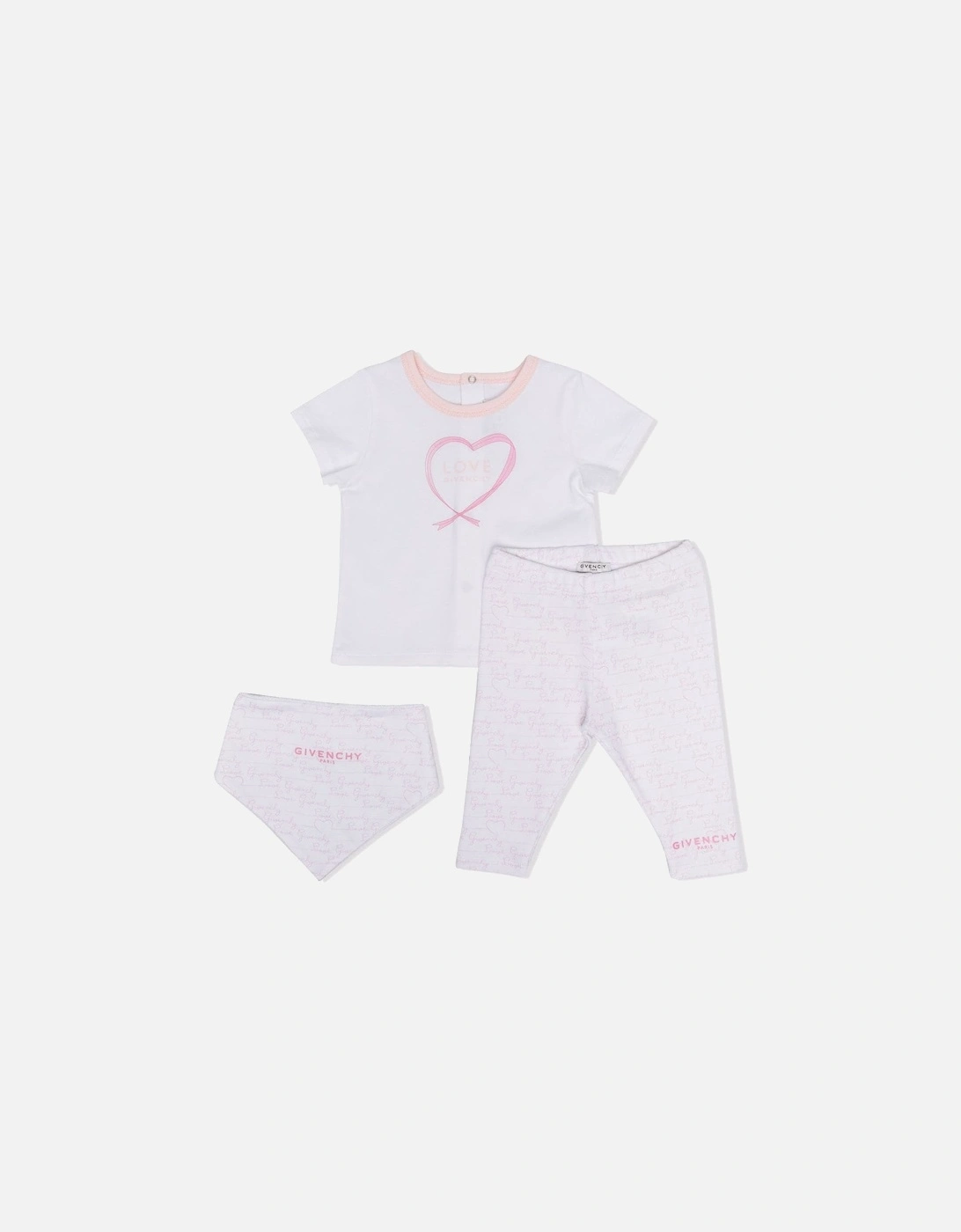 Baby Girls Heart Print Set White, 2 of 1