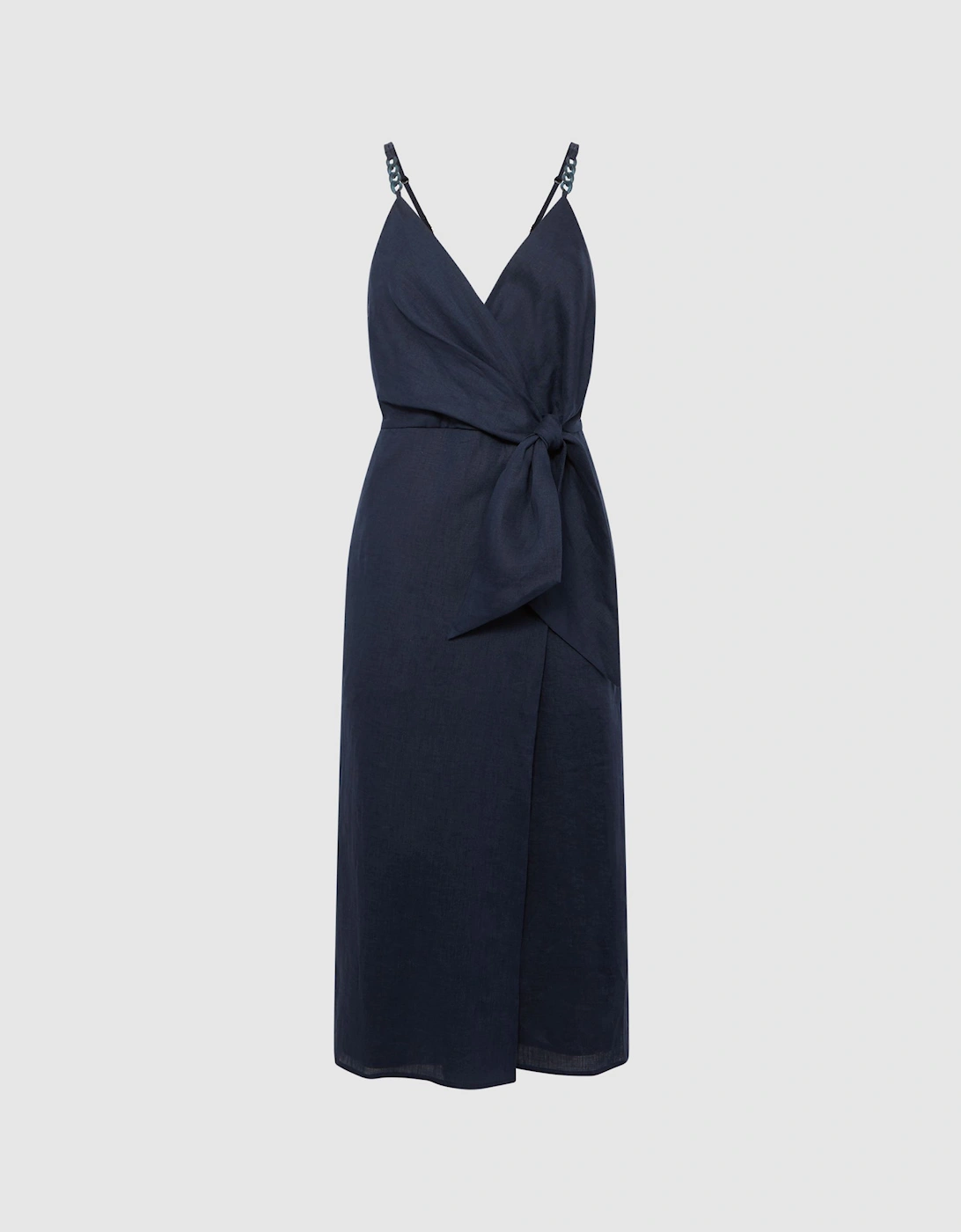 Linen Side Tie Midi Dress, 2 of 1