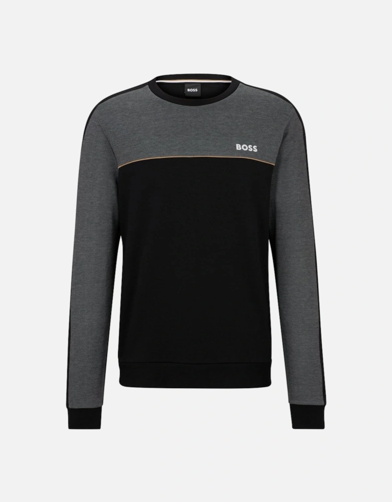 Men's Black Sweatshirt With Gold Piping