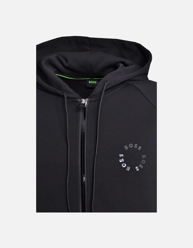 Men's Saggy 2 Black Zip Up Hooded Sweatshirt.