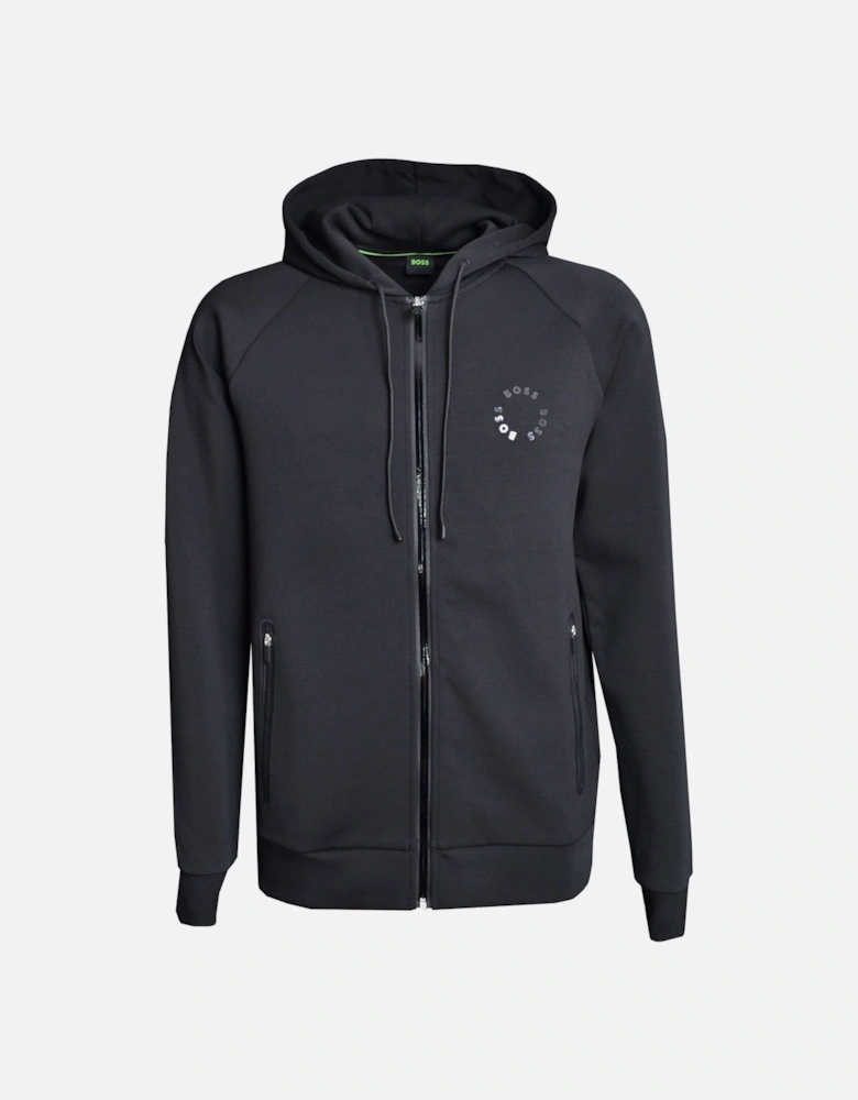 Men's Saggy 2 Black Zip Up Hooded Sweatshirt.