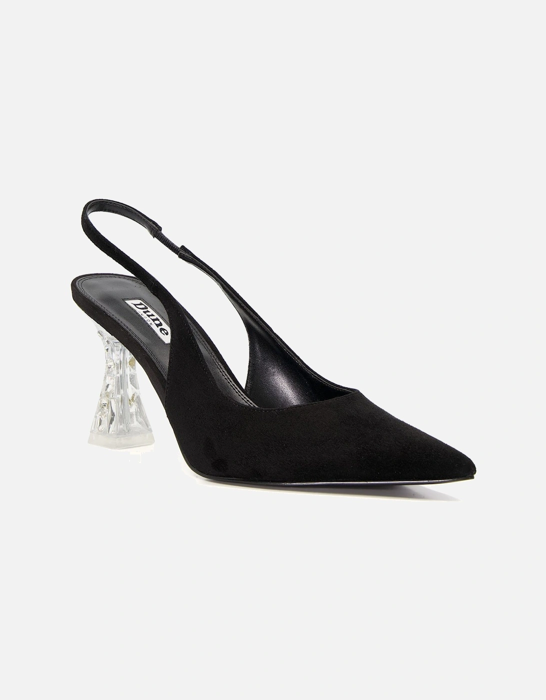 Ladies Carnation - Suede Flare-Perspex Heel Slingback Court Shoes, 7 of 6