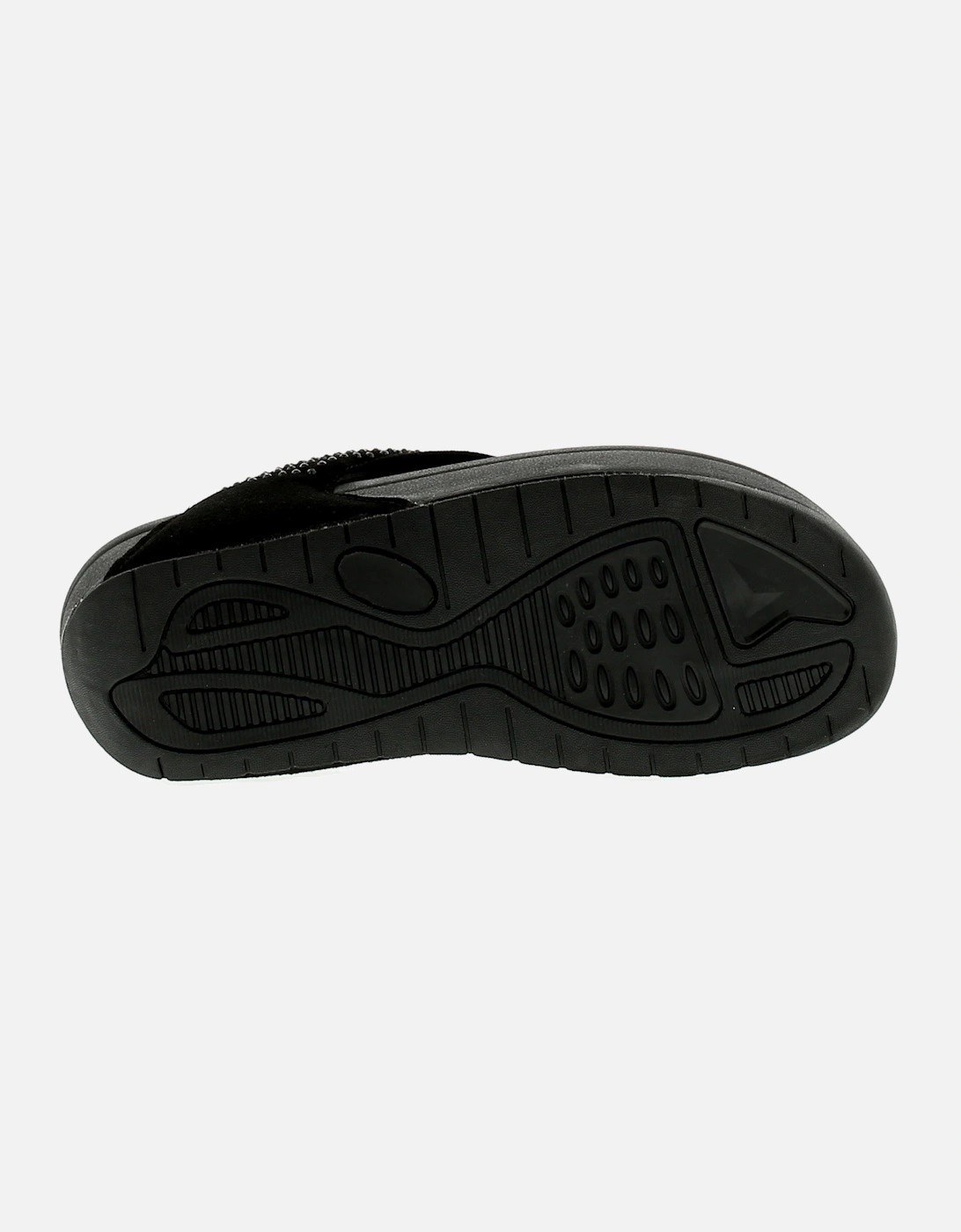 Womens Wedge Sandals Flick Slip On black UK Size