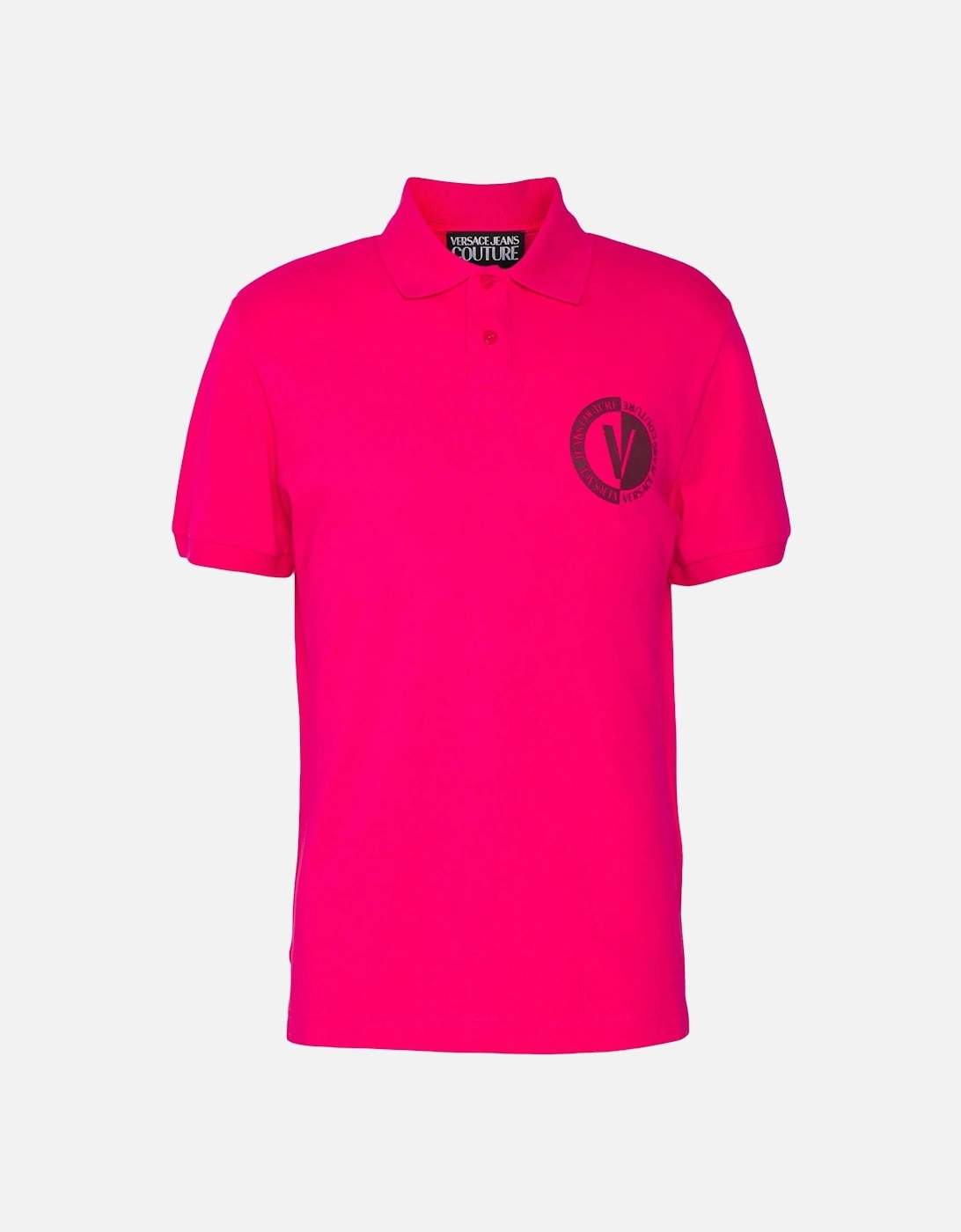 Jeans Couture New V Emblem Polo T-Shirt Pink, 2 of 1