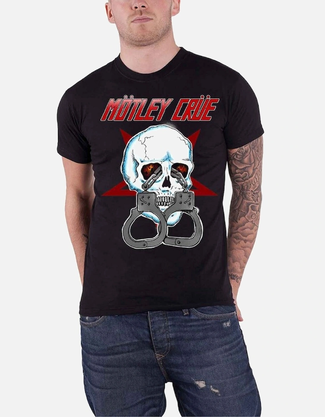 Unisex Adult Skull Cuffs T-Shirt, 4 of 3
