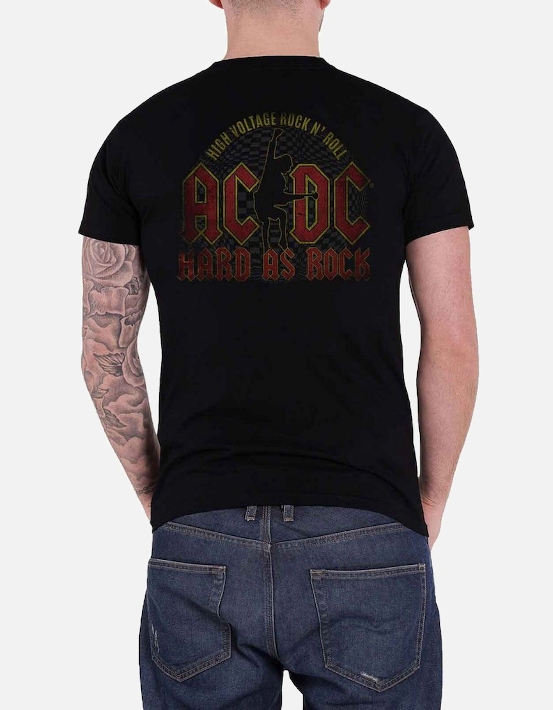 Unisex Adult Hard As Rock Back Print T-Shirt