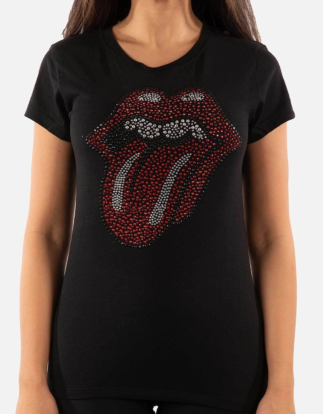 Womens/Ladies Classic Tongue Diamante T-Shirt, 2 of 1