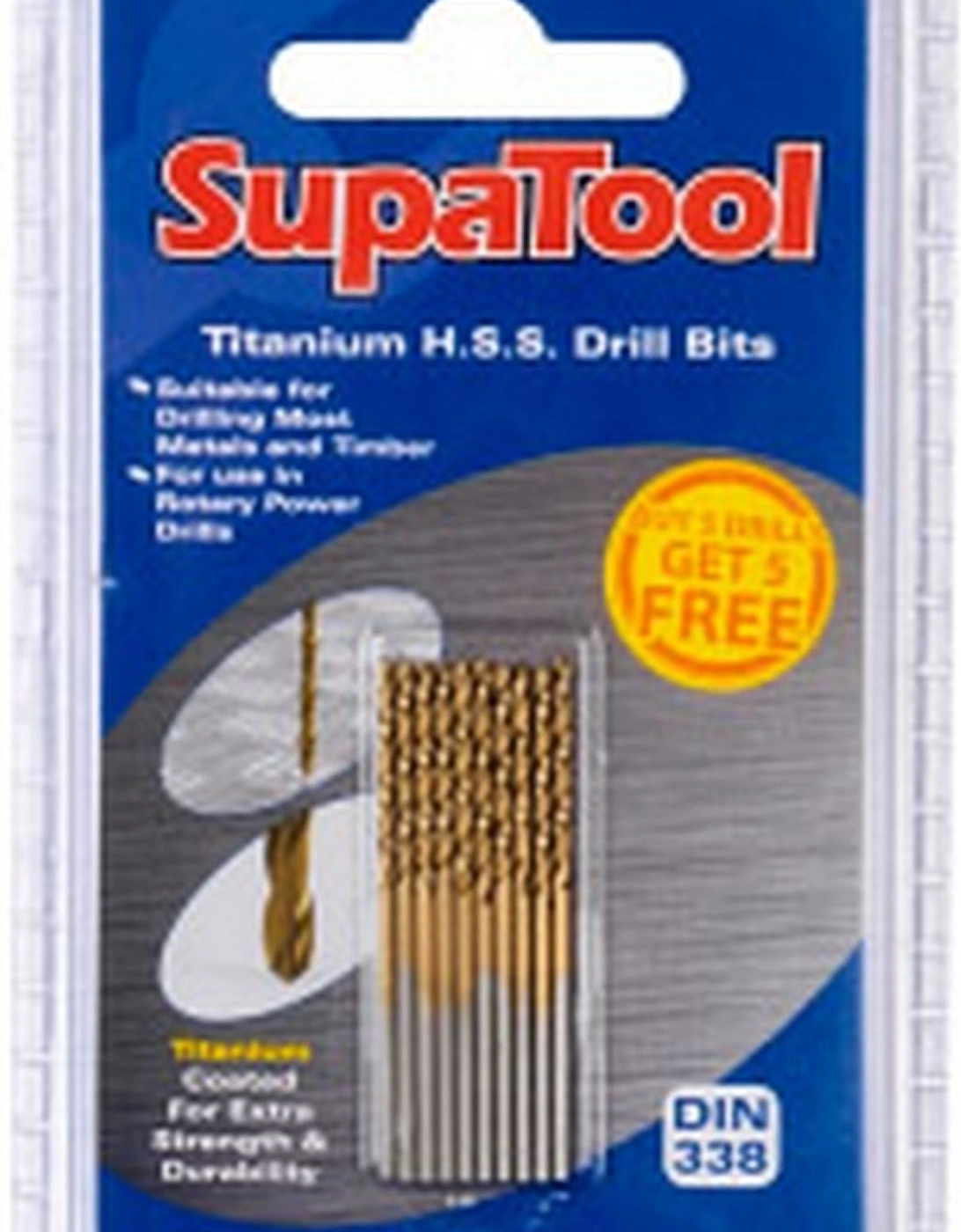 Titanium Coated HSS Drill Bits (Pack of 10), 2 of 1