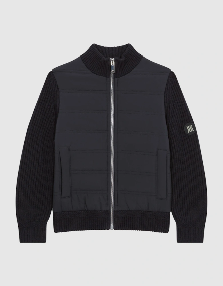 Junior Hybrid Zip Through Quilted Jumper