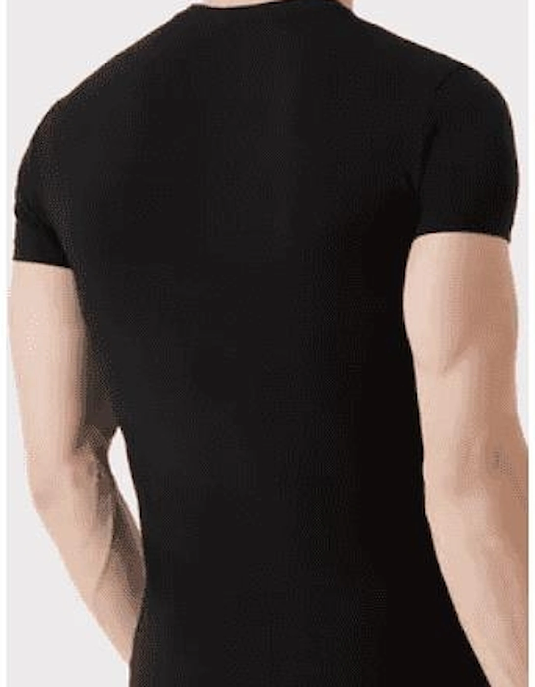 Cotton Print Logo Round Neck Black T-Shirt