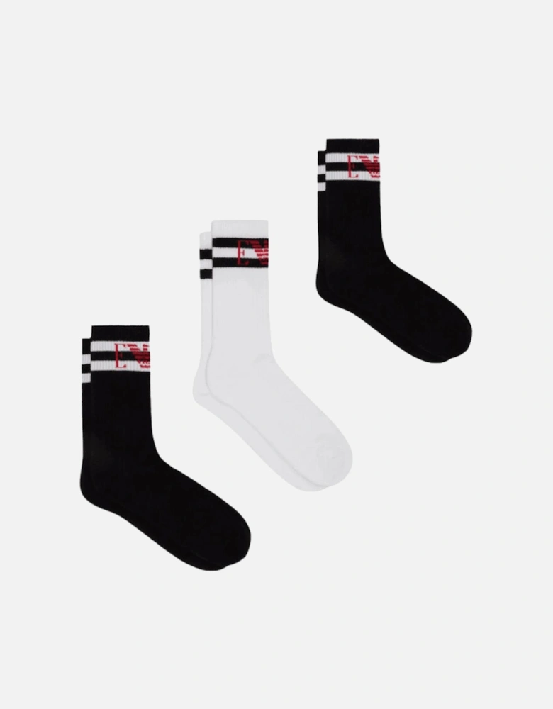 Cotton Black/White Socks