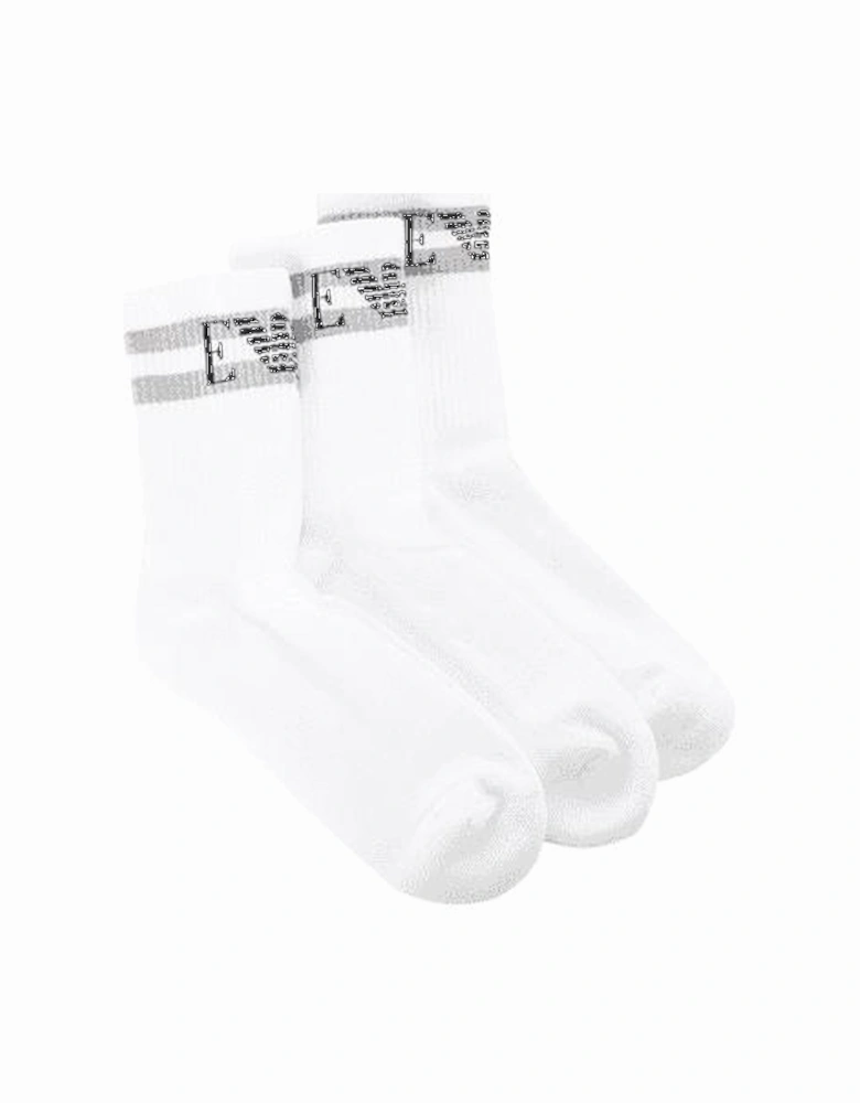 Cotton White/Grey Socks