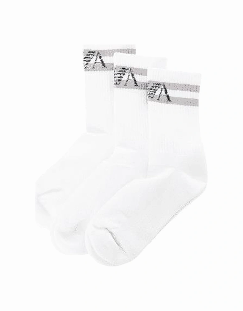 Cotton White/Grey Socks