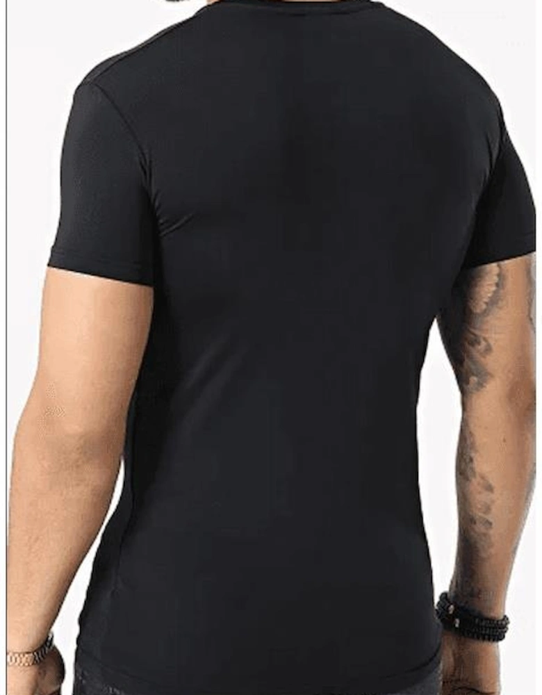 Cotton 2-Pack Badge Logo Round Neck Black T-Shirt