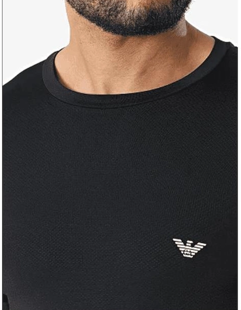 Cotton 2-Pack Badge Logo Round Neck Black T-Shirt