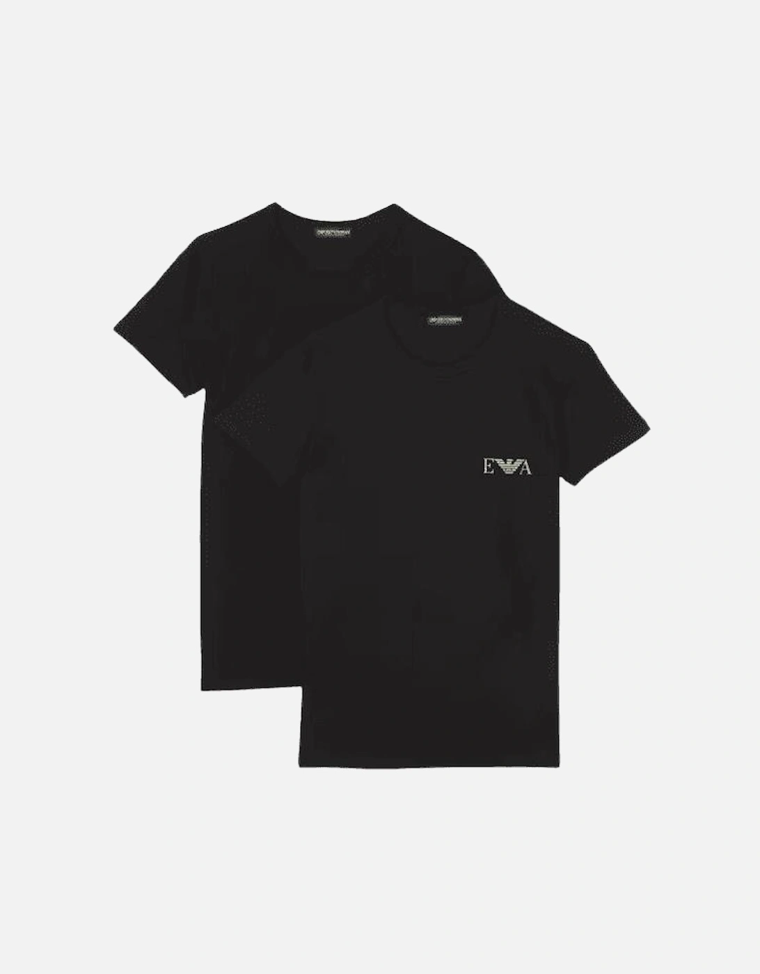 Cotton 2-Pack Round Neck Eagle Logo Black T-Shirt, 5 of 4