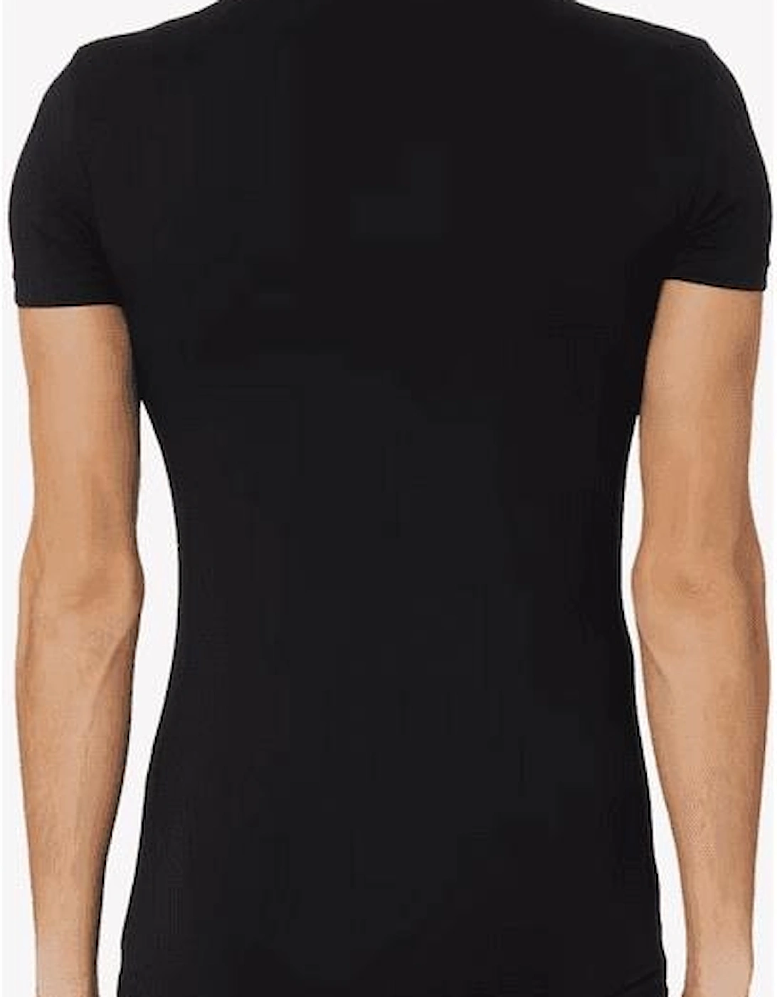 Cotton 2-Pack Round Neck Eagle Logo Black T-Shirt