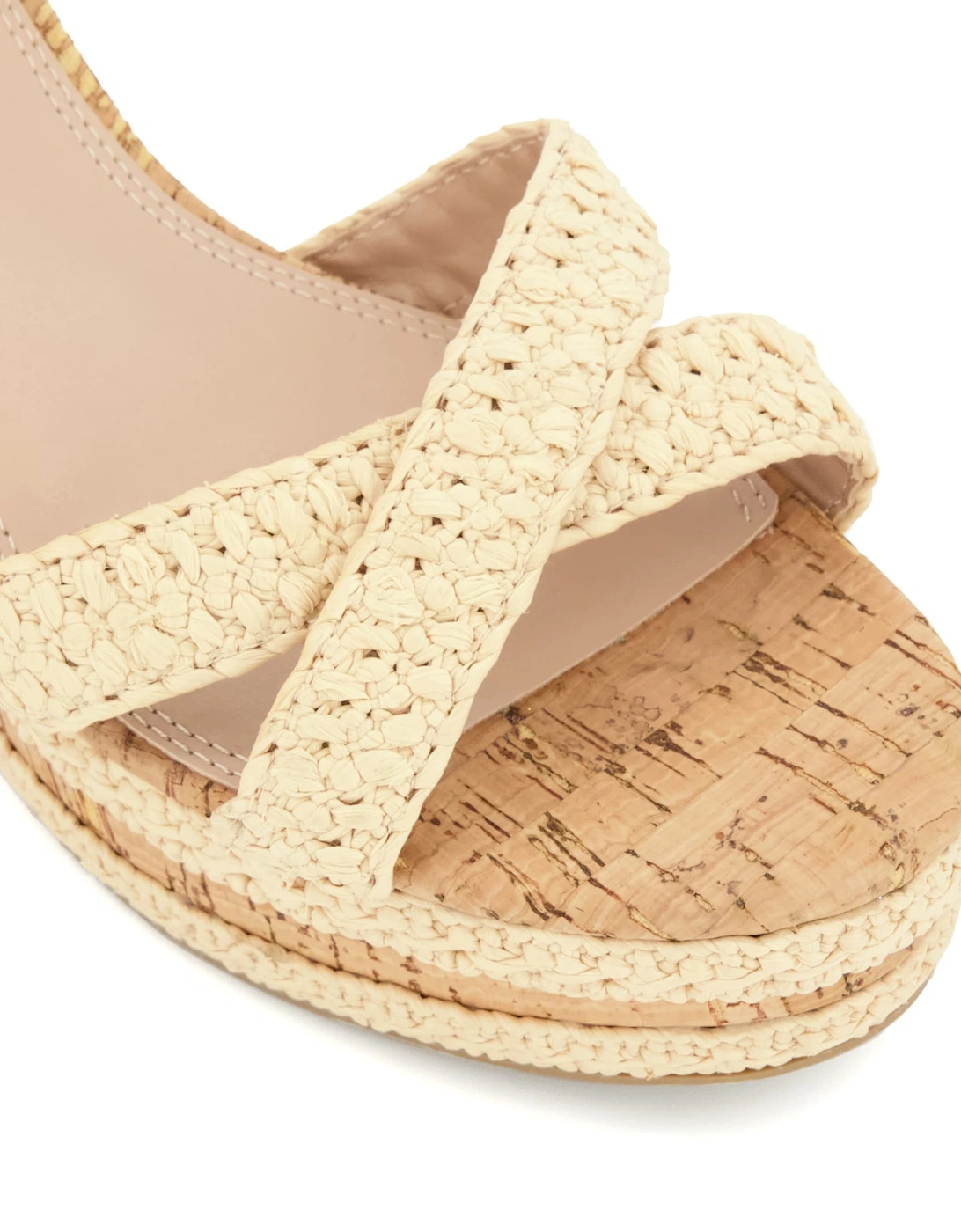 Ladies Kelisa - Braided-Cross-Strap Cork-Wedge Sandals