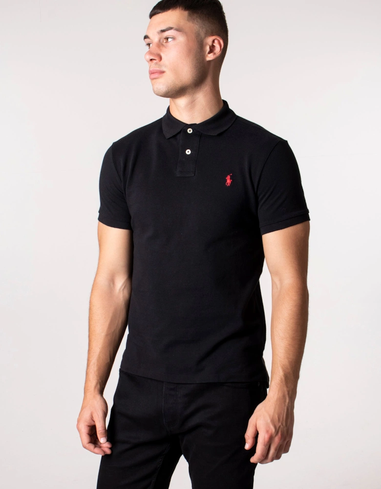 Slim Fit Mesh Knit Polo Shirt