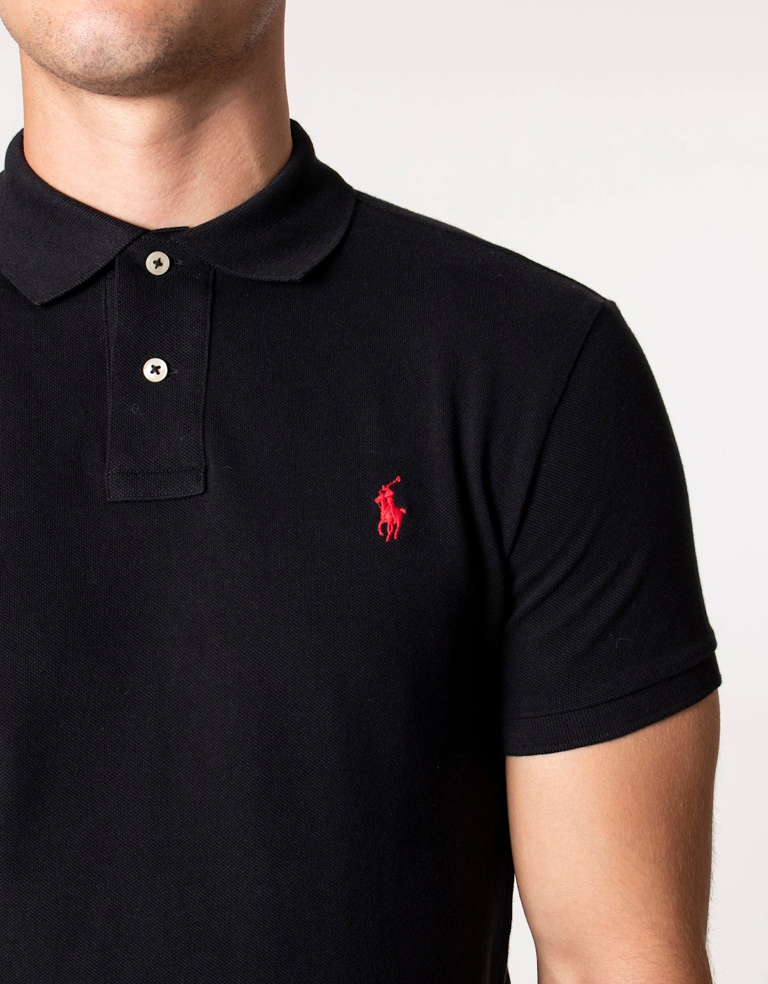 Slim Fit Mesh Knit Polo Shirt