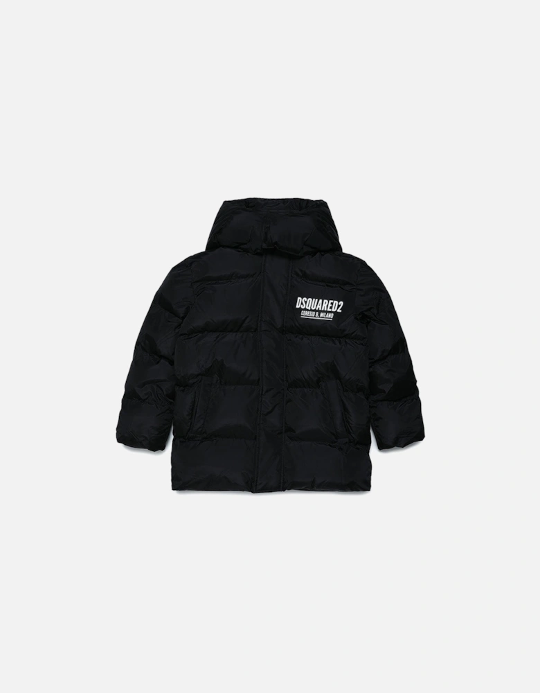 Boys Logo Print Padded Jacket Black