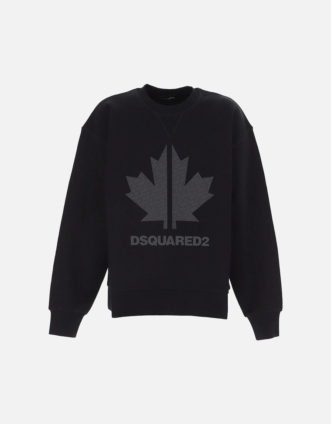 Boys Maple Leaf Logo Print Sweater Black, 3 of 2