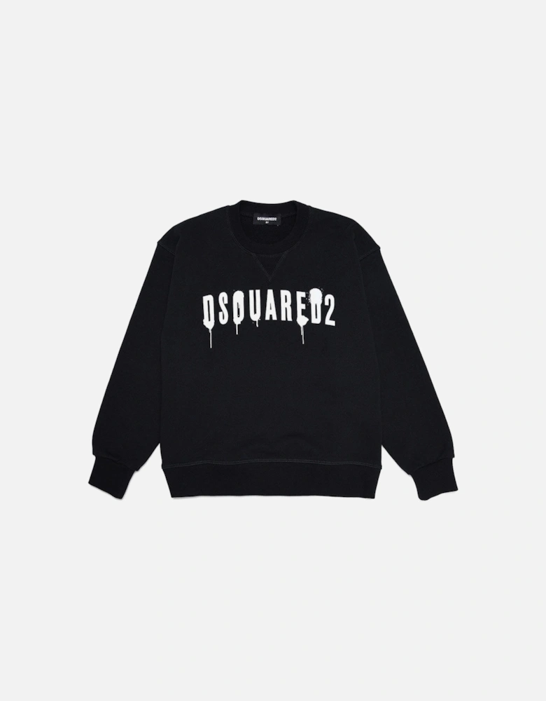 Boys Splatter Logo Sweater Black