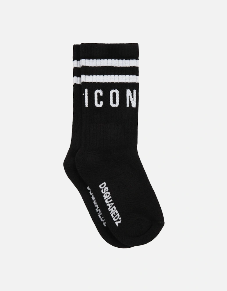 Boys Icon Logo Socks Black
