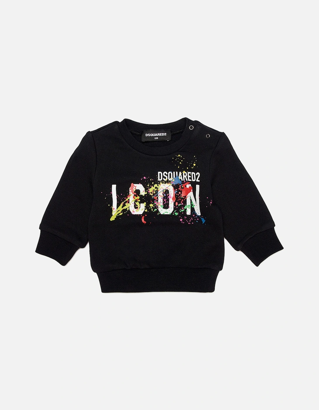 Baby Boys Icon Paint Splatter Sweater Black, 2 of 1