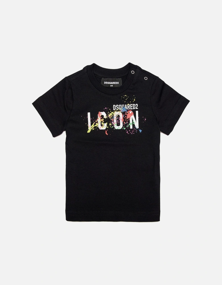 Baby Boys Icon Paint Splatter T-shirt Black