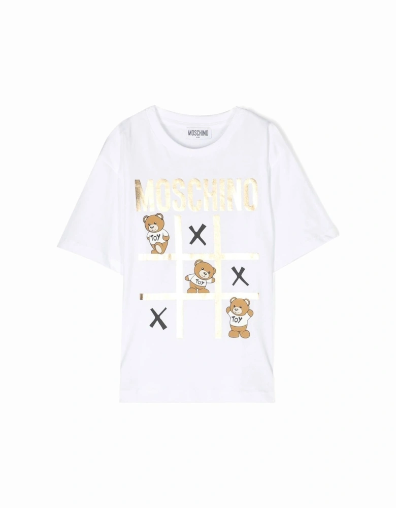 Boys Metallic Logo T-shirt White