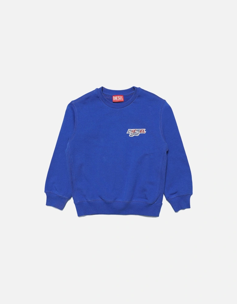 Boys Logo Print Sweater Blue