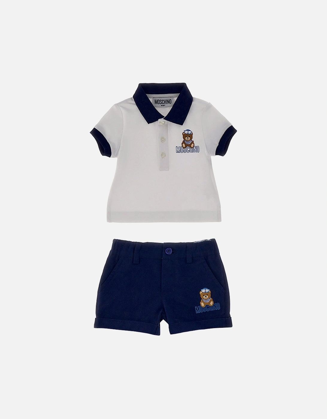 Baby Boys Polo & Shorts Set White, 4 of 3