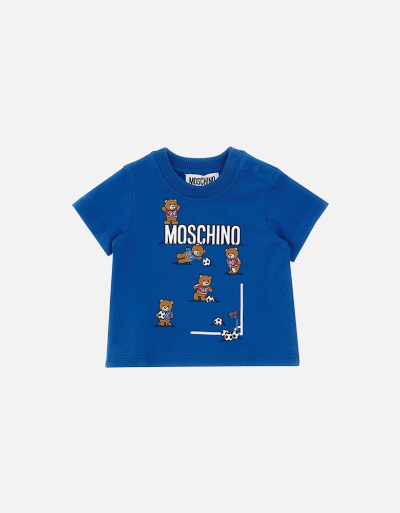 Baby Boys Football Print T-shirt Blue