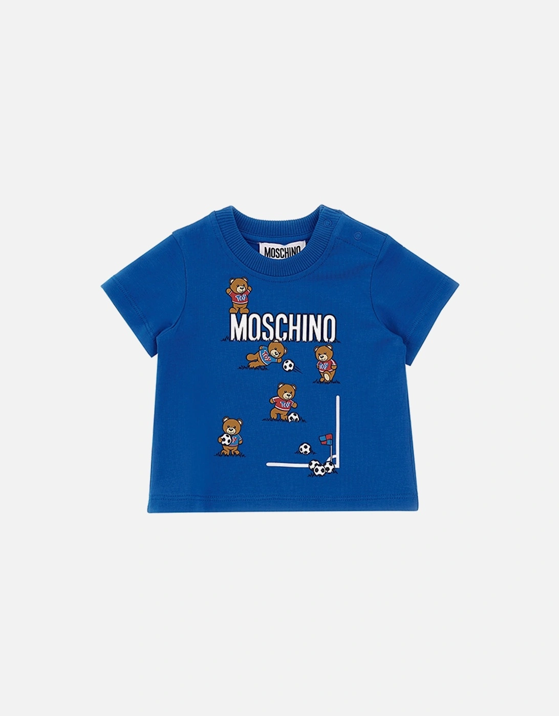 Baby Boys Football Print T-shirt Blue, 4 of 3