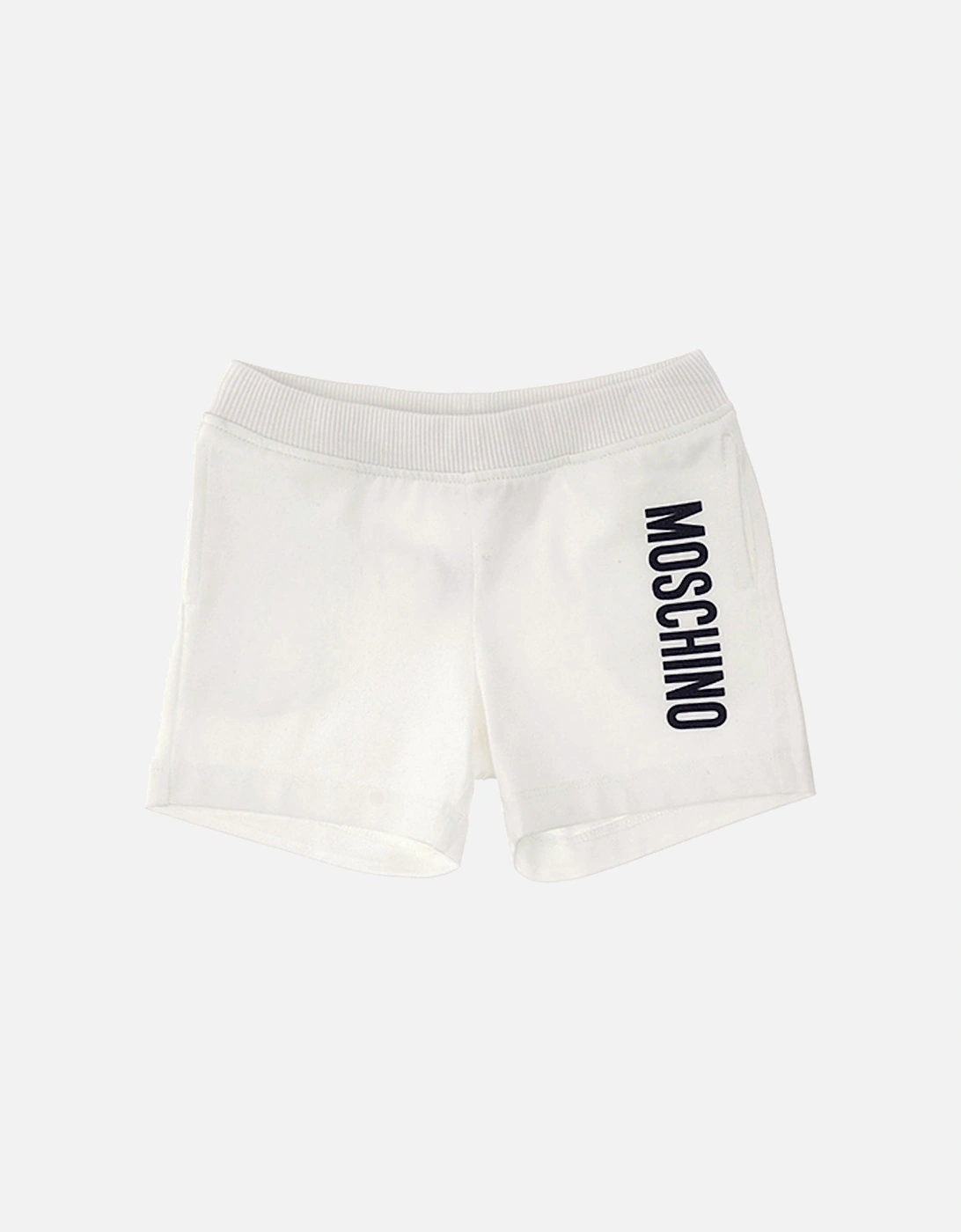 Baby Unisex Logo Print Shorts White, 4 of 3