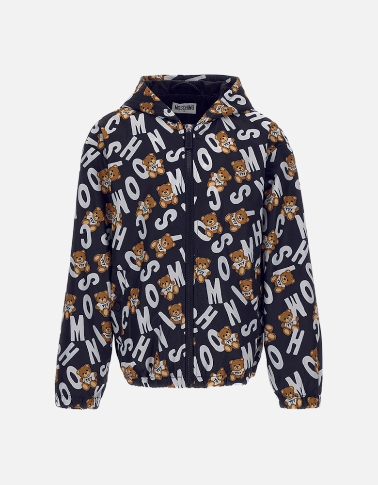 Unisex All-Over Print Zip Hoodie Black