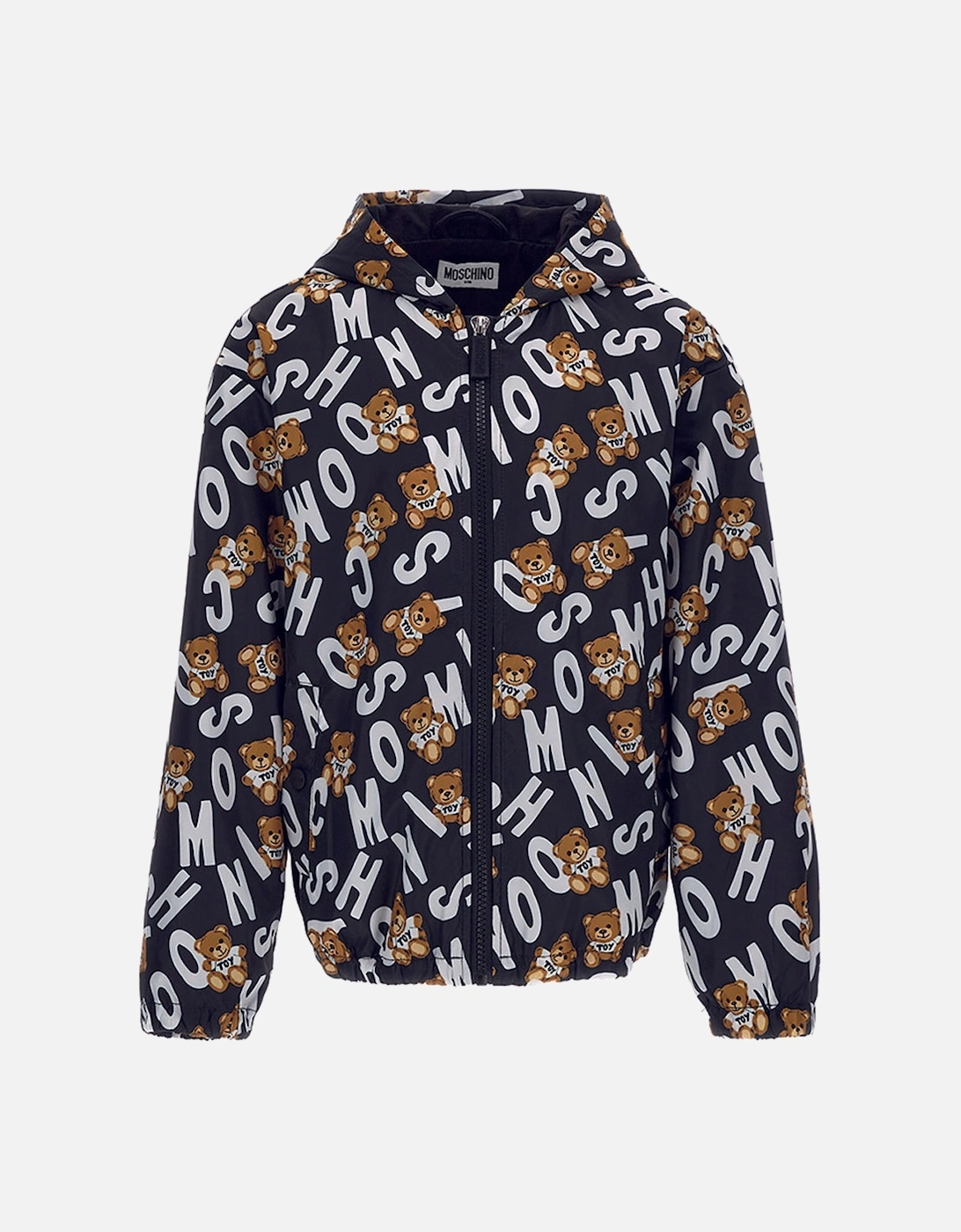 Unisex All-Over Print Zip Hoodie Black, 4 of 3
