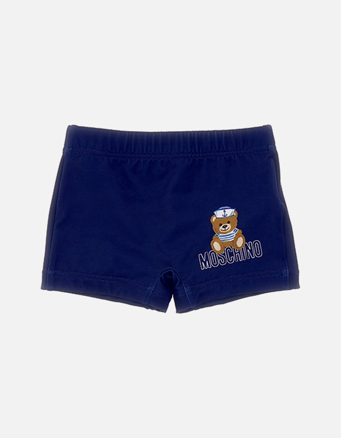 Baby Boys Teddy Bear Sailor Print Swim Shorts Navy, 4 of 3