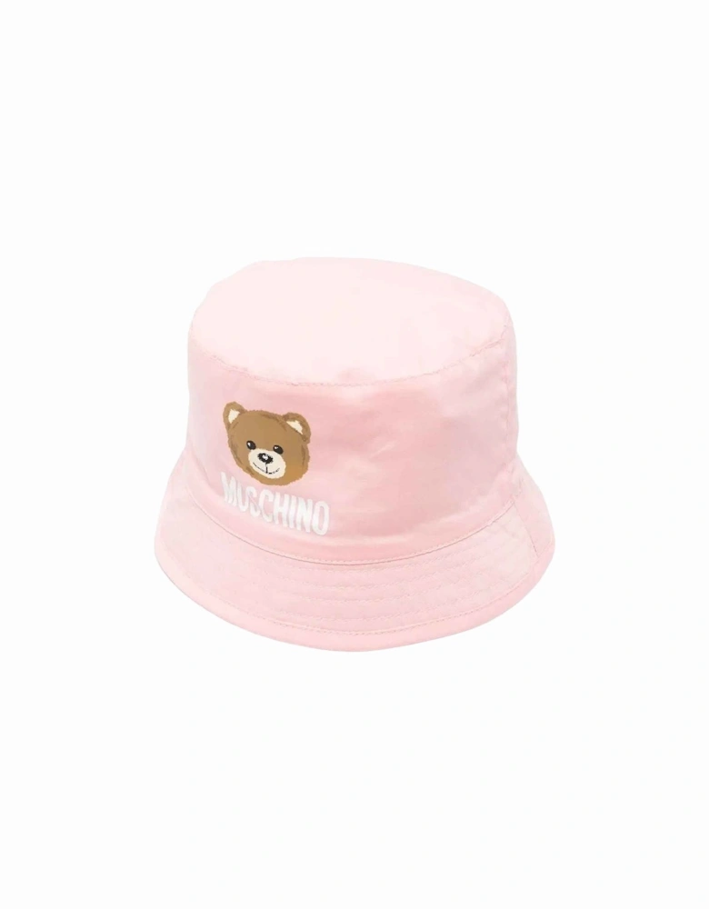 Baby Boys Teddy Print Bucket Hat Pink