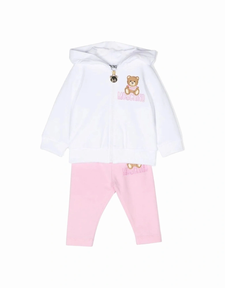 Baby Girls Hoodie & Joggers Tracksuit White