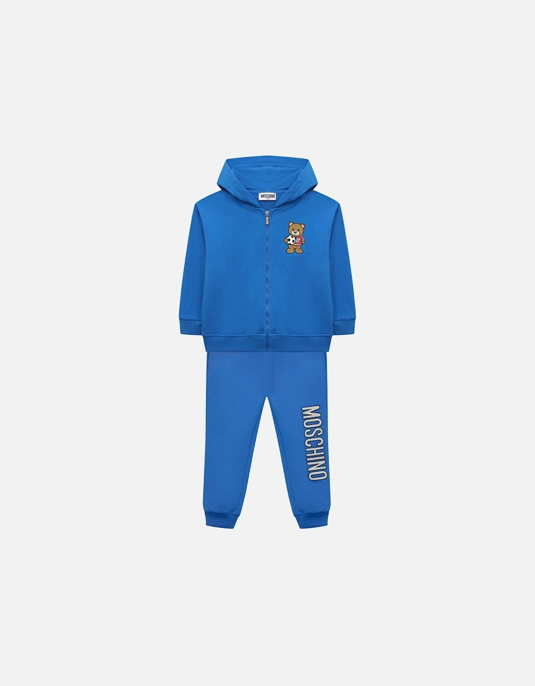 Baby Boys Teddy Bear Football Print Tracksuit Blue, 4 of 3