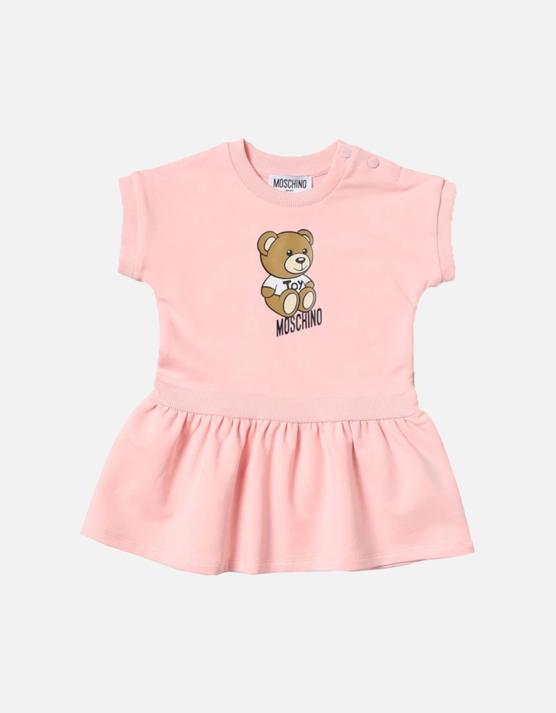Baby Girls Teddy Sweat Dress Pink