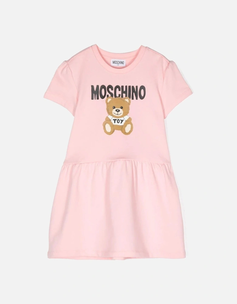 Girls Teddy Bear Dress Pink