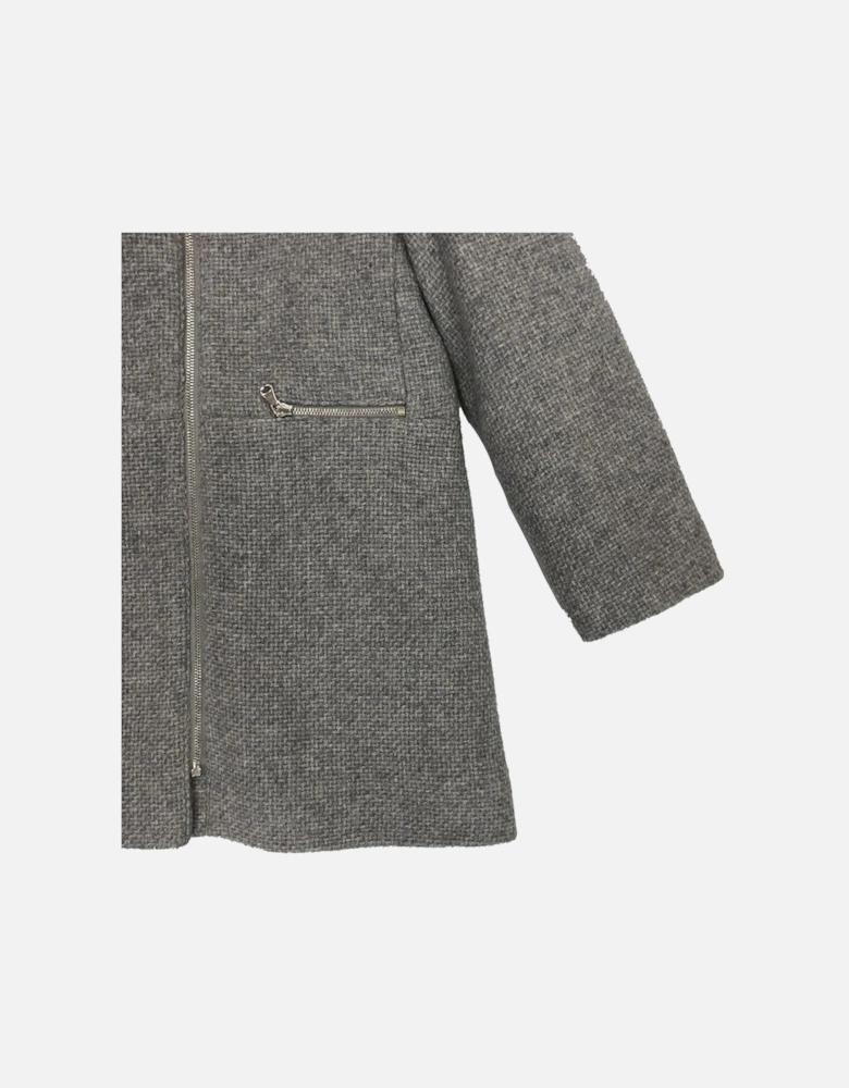 Girls Grey Hooded Coat