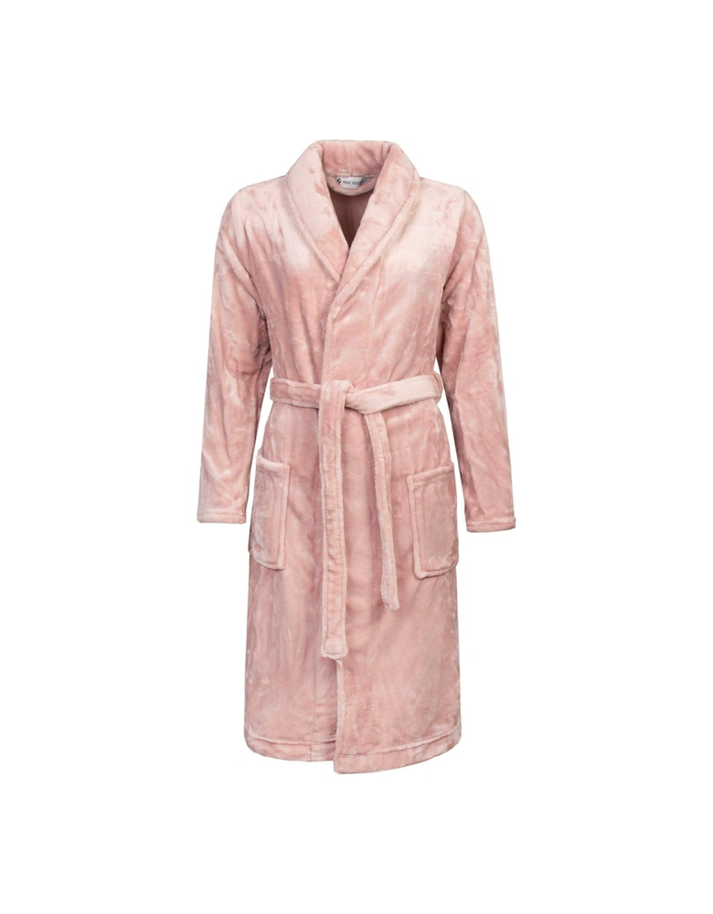 Fleece Dressing Gown - Dusty Pink