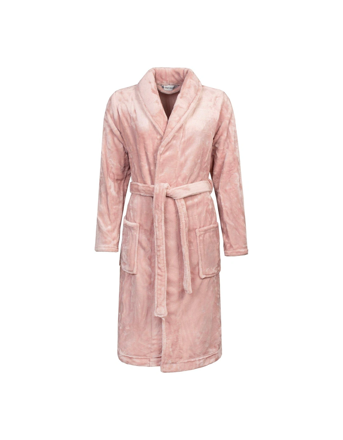 Fleece Dressing Gown - Dusty Pink, 2 of 1