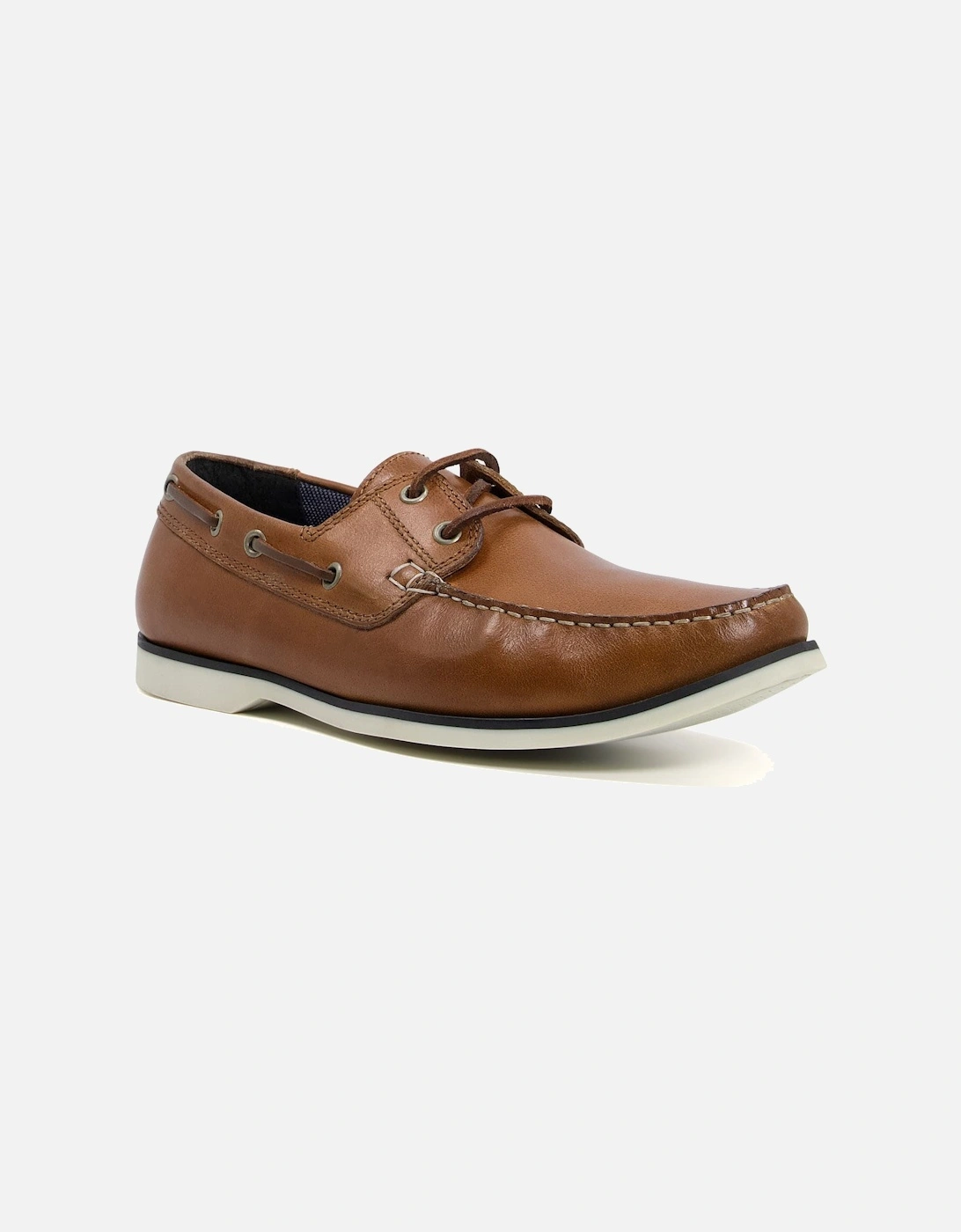 Mens Sail - Leather Boat Shoes, 5 of 4