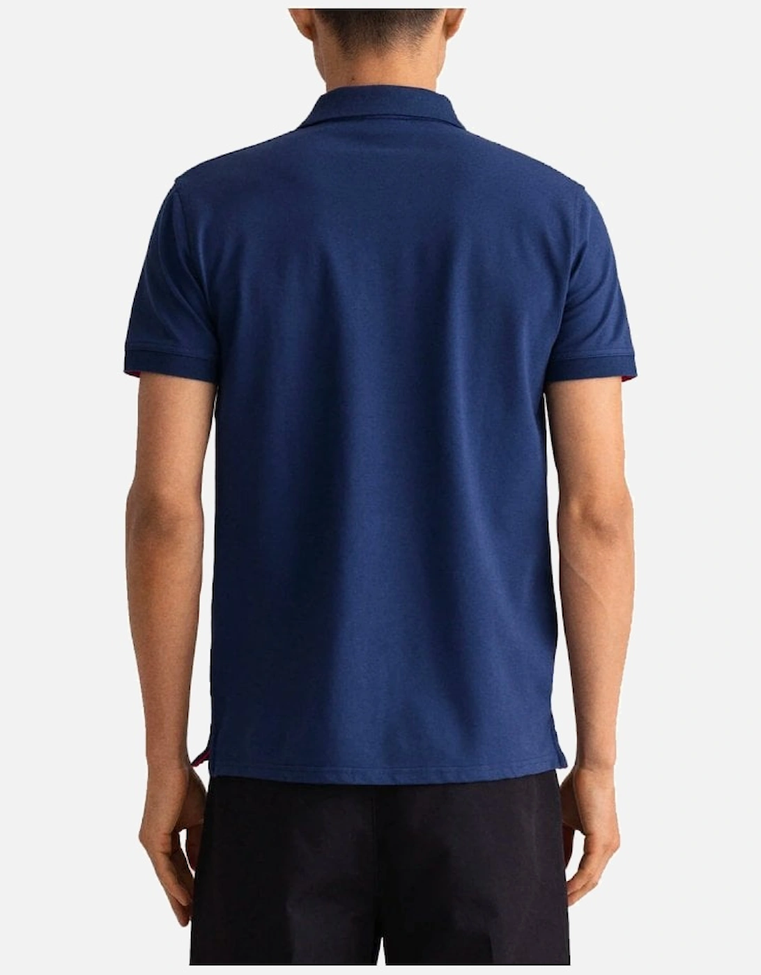 Contrast Collar Pique Polo Shirt Persian Blue