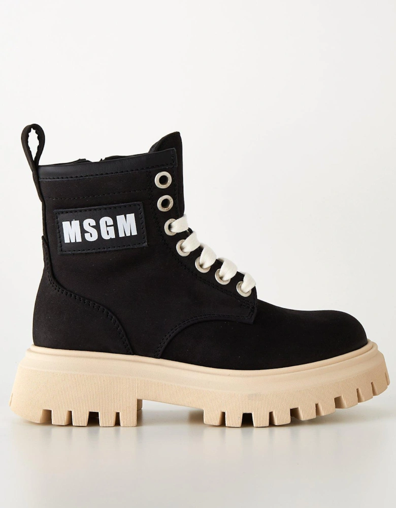 Junior Black Lace Up Boot